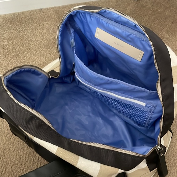 Lululemon Om For All Pinstripe Canvas Gym Bag Tote - Picture 9 of 16